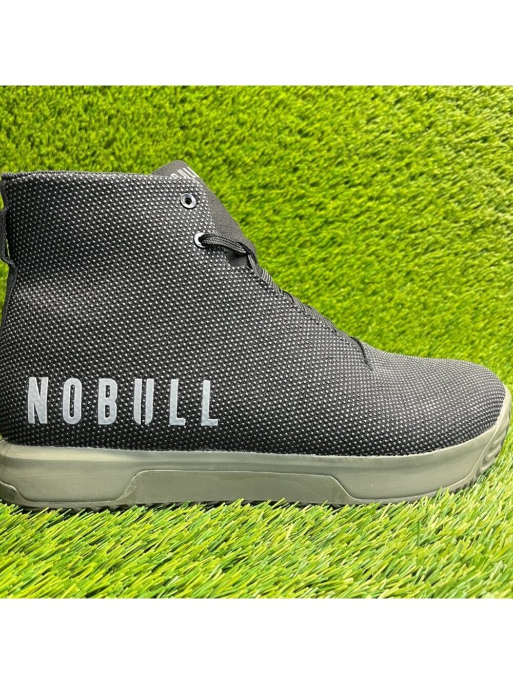 Nobull Outwork High-Top Mens Size 13 Black Green Running Training Shoes Sneakers